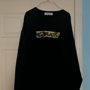 Drake God’s Plan Crewneck Mens Large Black Camo